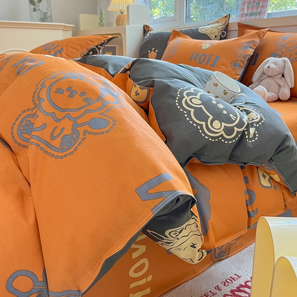 91家纺网 家纺一手货源 找家纺 （总）棉立方家纺 2023新款全棉喷气印花四件套 风格2-床单款四件套