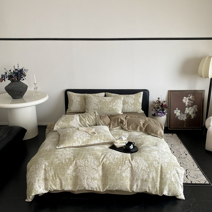 91家纺网 家纺一手货源 找家纺 （总）赫帛 2024新款60支全棉色织提花水洗棉-椿野