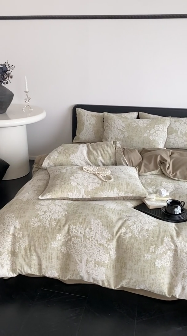 91家纺网 家纺一手货源 找家纺 （总）赫帛 2024新款60支全棉色织提花水洗棉-椿野