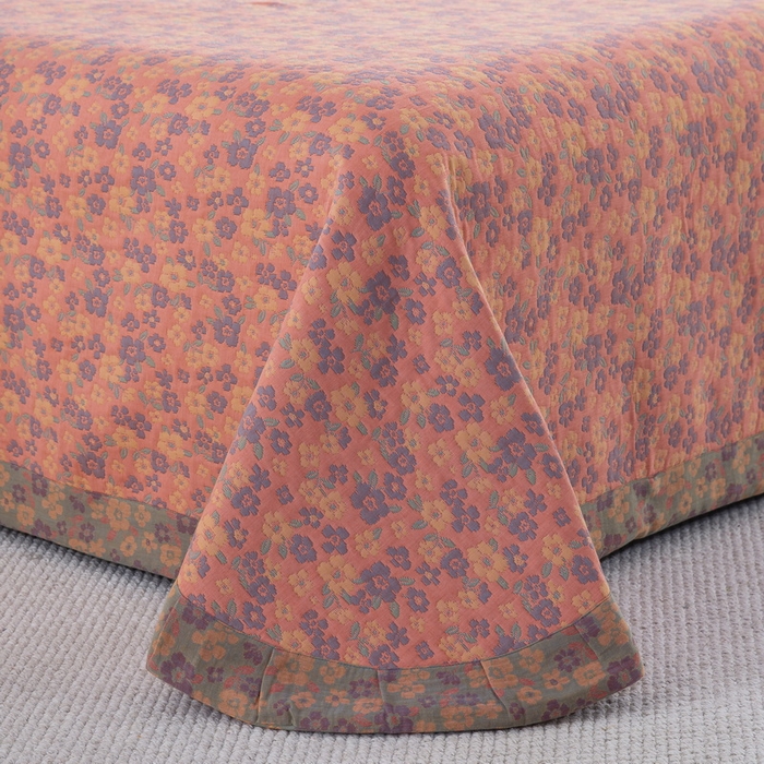 91家纺网 家纺一手货源 找家纺 鲁爱 2025新款三层纱床盖款四件套 清新之歌-粉