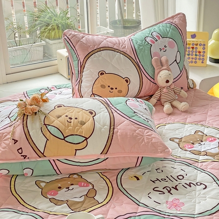 91家纺网 家纺一手货源 找家纺 （总）棉立方家纺 2023新款全棉夹棉喷气印花四件套及单品-单枕套