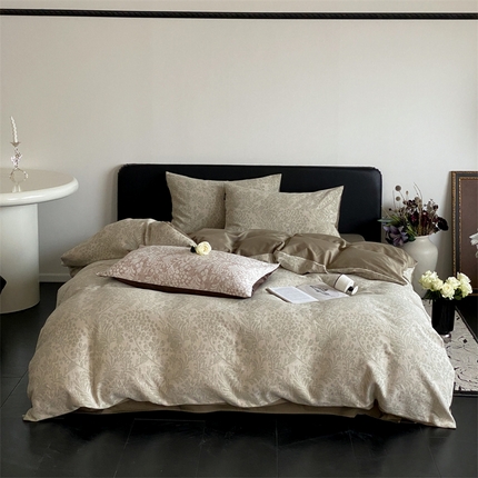 91家纺网 家纺一手货源 找家纺 赫帛 2024新款60支全棉色织提花水洗棉-七草 七草-绿色