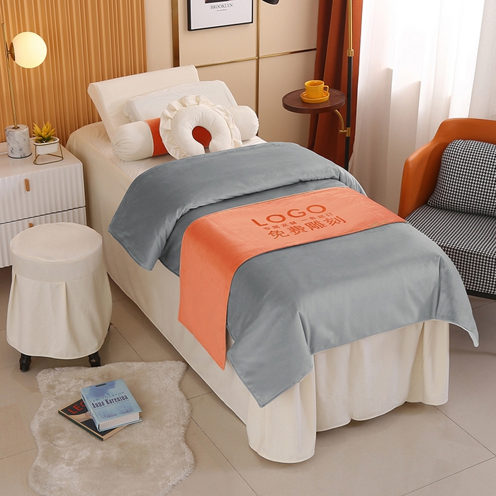 91家纺网 家纺一手货源 找家纺 琪宝阁 2024新款立丝绒美 容床罩套件-欧若拉 浅灰