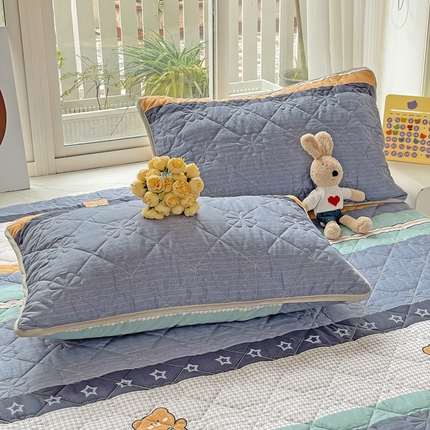 91家纺网 家纺一手货源 找家纺 （总）棉立方家纺 2023新款全棉夹棉喷气印花四件套及单品-单枕套