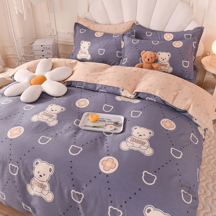 91家纺网 家纺一手货源 找家纺 （总）棉立方家纺 2023新款全棉喷气印花四件套及单品-床单款四件套