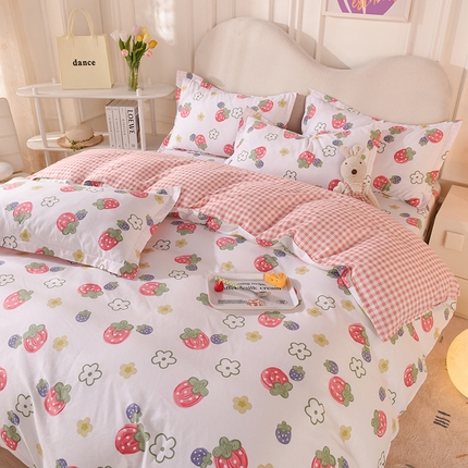 91家纺网 家纺一手货源 找家纺 （总）棉立方家纺 2023新款全棉喷气印花四件套及单品-床单款四件套