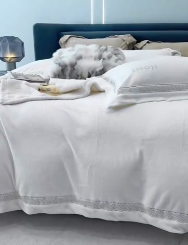 91家纺网 家纺一手货源 找家纺 榻尚 2024新款高绒公主绒四件套-低调的华丽 低调的华丽-象牙白