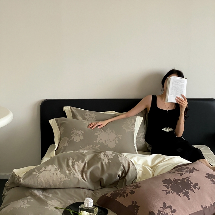 91家纺网 家纺一手货源 找家纺 赫帛 2024新款60支全棉色织提花水洗棉-伊芙 伊芙-绿色