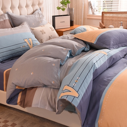 91家纺网 家纺一手货源 找家纺 （总）棉立方家纺 2023新款全棉喷气印花四件套及单品-床笠款四件套