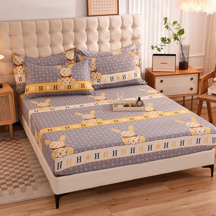 91家纺网 家纺一手货源 找家纺 （总）棉立方家纺 2023新款全棉喷气印花四件套及单品-单床笠