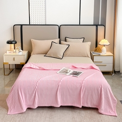 91家纺网 家纺一手货源 找家纺 一帆毯业 2024新款抽条压缩代发抽空跨境外贸260克兔毛珊瑚法兰绒空调毯子抽条毛毯简约牛奶绒盖毯 蔷薇粉,蔷薇粉