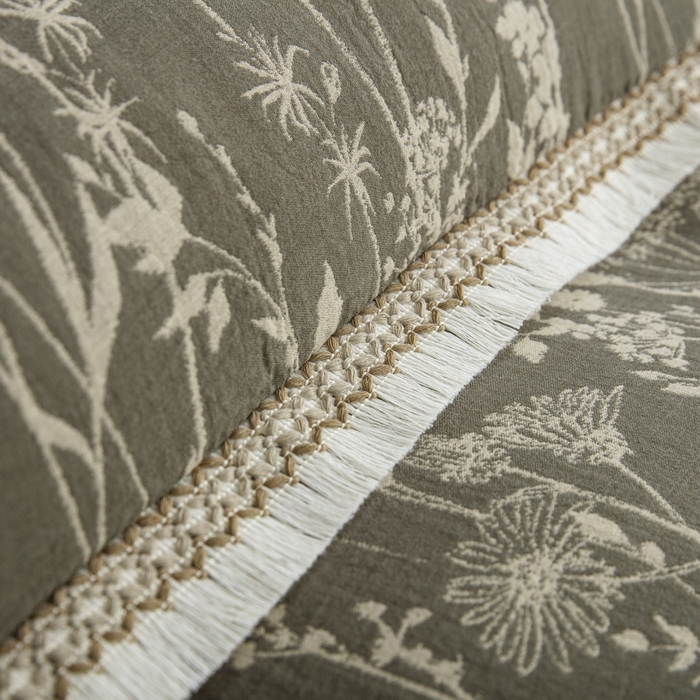 91家纺网 家纺一手货源 找家纺 鲁爱 2025新款全棉色织双层纱布流苏款四件套 云影-绿