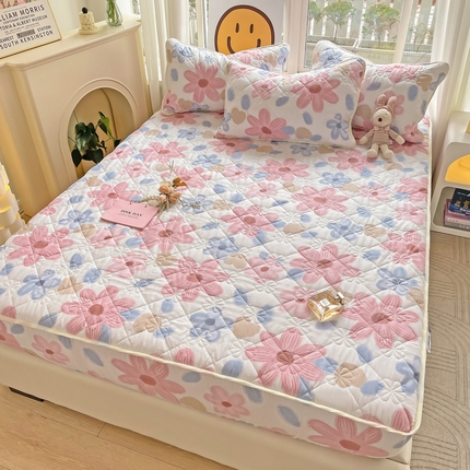 91家纺网 家纺一手货源 找家纺 （总）棉立方家纺 2023新款全棉夹棉喷气印花四件套及单品-单床笠