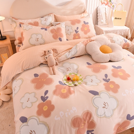 91家纺网 家纺一手货源 找家纺 （总）棉立方家纺 2023新款全棉喷气印花四件套及单品-床单款四件套