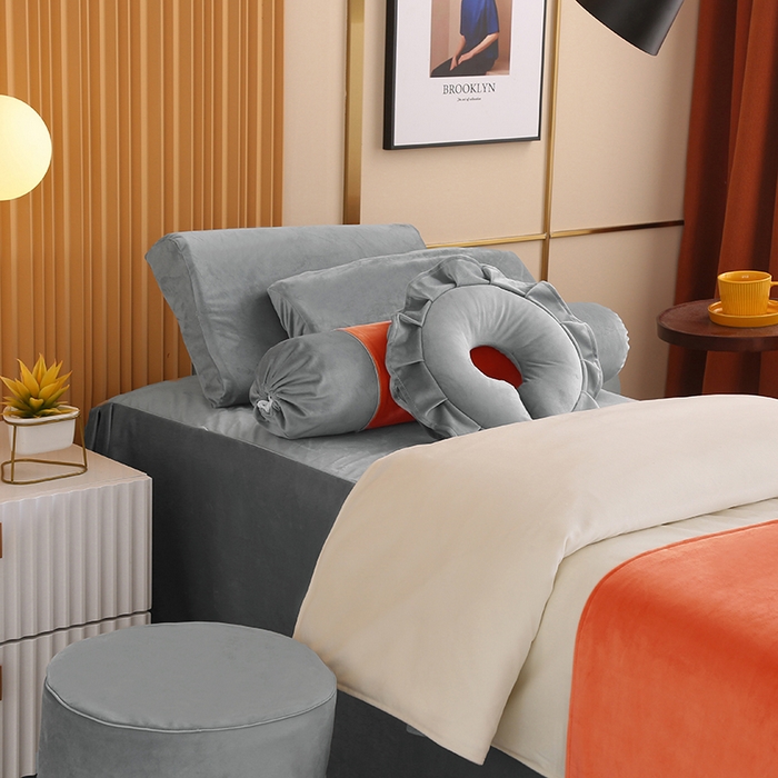 91家纺网 家纺一手货源 找家纺 琪宝阁 2024新款立丝绒美 容床罩套件-欧若拉 浅灰