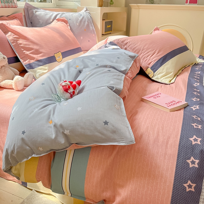 91家纺网 家纺一手货源 找家纺 （总）棉立方家纺 2023新款全棉喷气印花四件套 风格2-床单款四件套