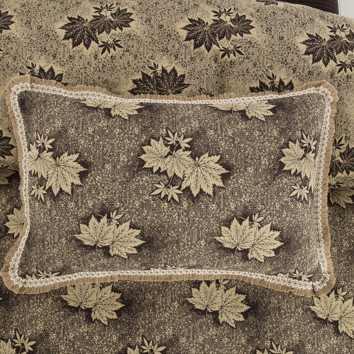 91家纺网 家纺一手货源 找家纺 鲁爱 2025新款全棉色织双层纱布流苏款四件套 秋韵-深咖