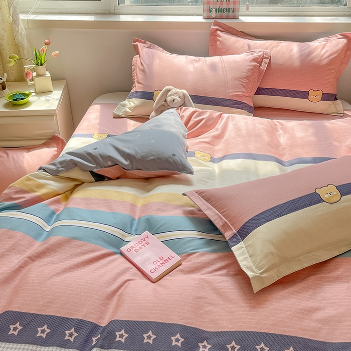 91家纺网 家纺一手货源 找家纺 （总）棉立方家纺 2023新款全棉喷气印花四件套 风格2-床单款四件套