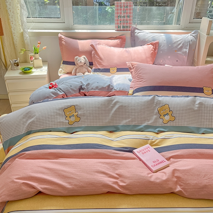 91家纺网 家纺一手货源 找家纺 （总）棉立方家纺 2023新款全棉喷气印花四件套 风格2-床单款四件套