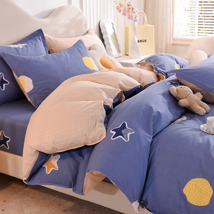 91家纺网 家纺一手货源 找家纺 （总）棉立方家纺 2023新款全棉喷气印花四件套及单品-床笠款四件套