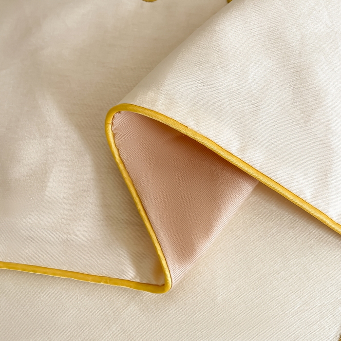 91家纺网 家纺一手货源 找家纺 一帆毯业 2024新款全棉纯色刺绣麻绳滚边四件套 奶昔白+奶茶