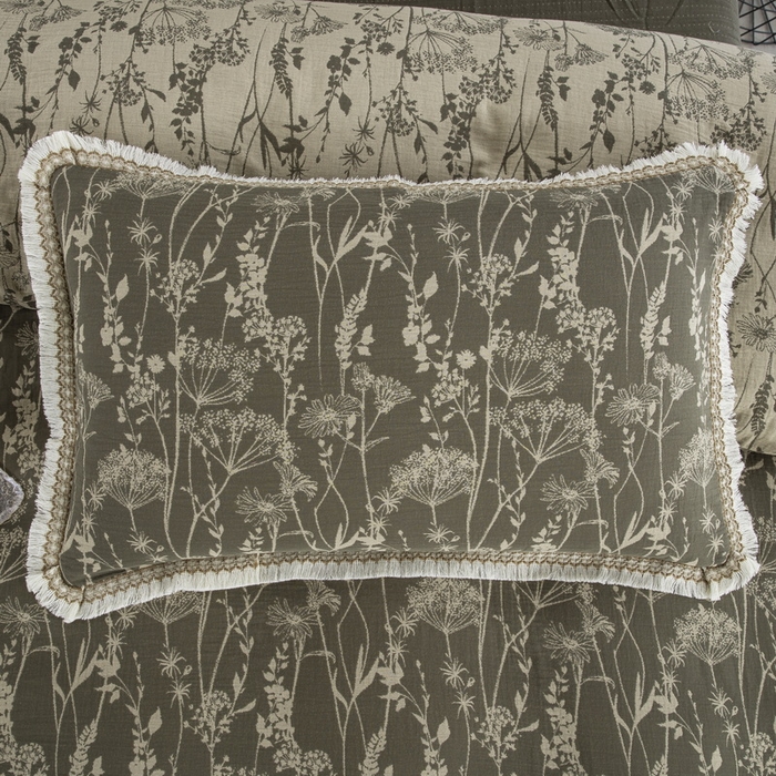 91家纺网 家纺一手货源 找家纺 鲁爱 2025新款全棉色织双层纱布流苏款四件套 云影-绿