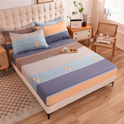 91家纺网 家纺一手货源 找家纺 （总）棉立方家纺 2023新款全棉喷气印花四件套及单品-单床笠