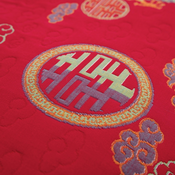 91家纺网 家纺一手货源 找家纺 鲁爱 2025新款三层纱床盖款四件套 龙凤呈祥-正红