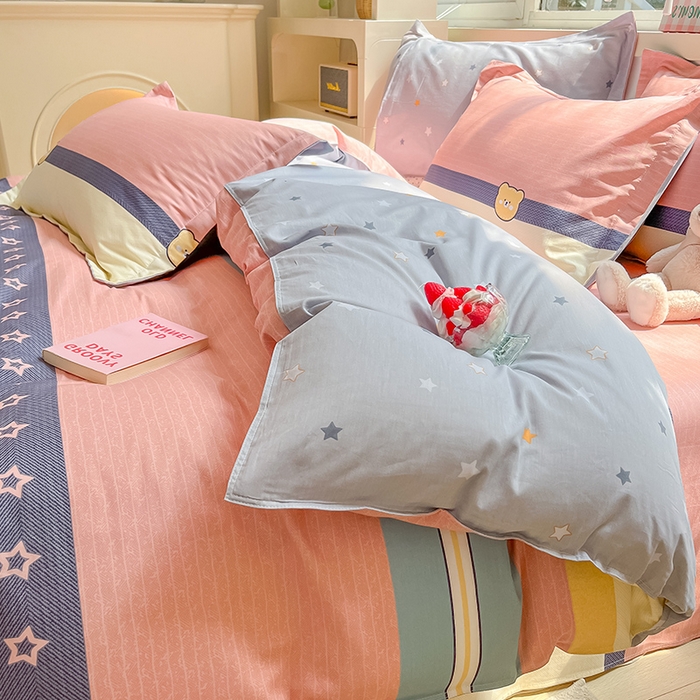 91家纺网 家纺一手货源 找家纺 （总）棉立方家纺 2023新款全棉喷气印花四件套 风格2-床单款四件套