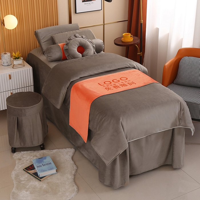 91家纺网 家纺一手货源 找家纺 琪宝阁 2024新款立丝绒美 容床罩套件-欧若拉 香槟