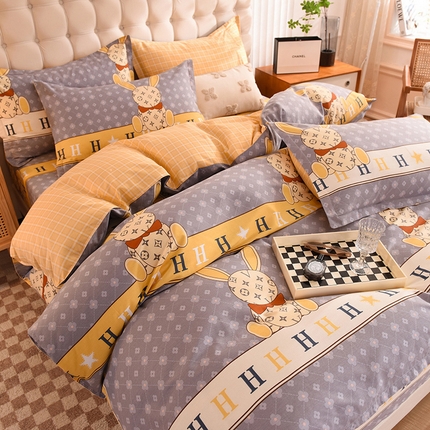 91家纺网 家纺一手货源 找家纺 （总）棉立方家纺 2023新款全棉喷气印花四件套及单品-床单款四件套