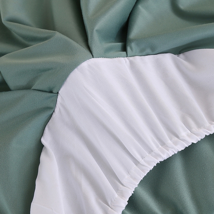 91家纺网 家纺一手货源 找家纺 琪宝阁 2024新款立丝绒美 容床罩套件-欧若拉 绿色