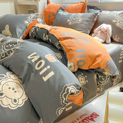 91家纺网 家纺一手货源 找家纺 （总）棉立方家纺 2023新款全棉喷气印花四件套 风格2-床单款四件套