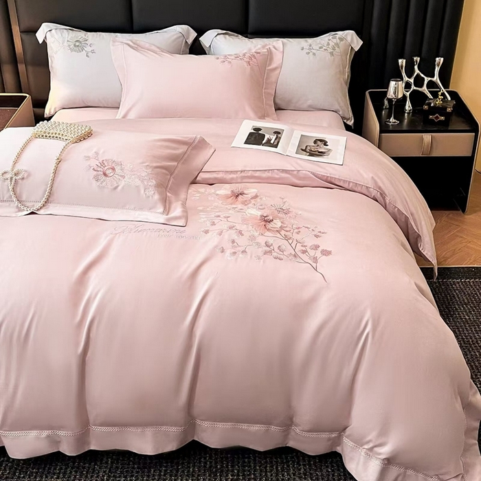 91家纺网 家纺一手货源 找家纺 玖玖爱家纺 2024新款艾阳绒四件套-西班牙庄园 西班牙庄园粉