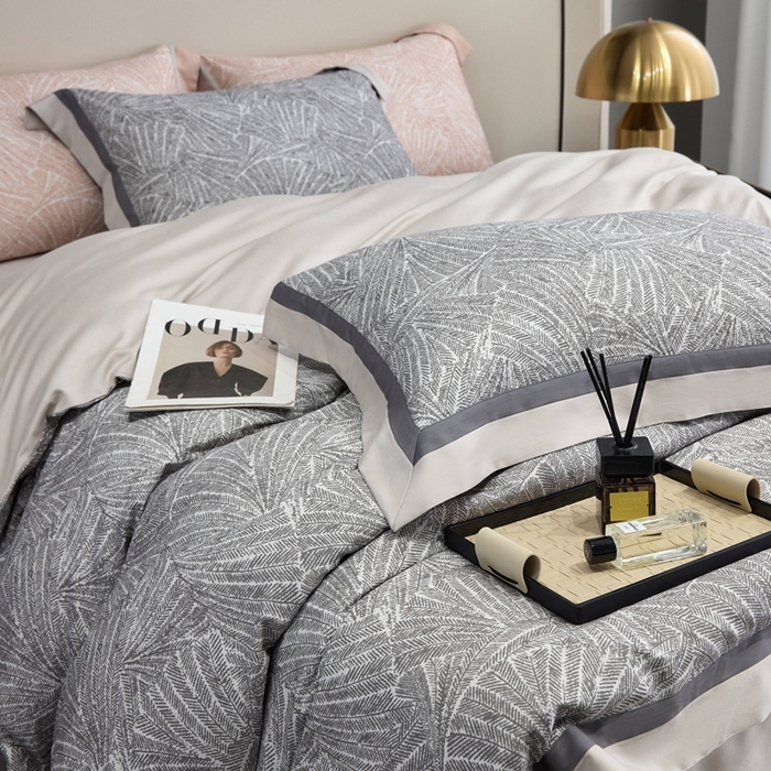 91家纺网 家纺一手货源 找家纺 榻尚 2024新款天丝棉磨毛数码印花工艺款四件套-慕奈 慕奈 高级灰