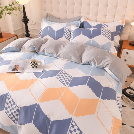91家纺网 家纺一手货源 找家纺 （总）棉立方家纺 2023新款全棉喷气印花四件套及单品-床单款四件套