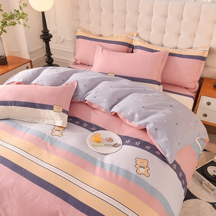 91家纺网 家纺一手货源 找家纺 （总）棉立方家纺 2023新款全棉喷气印花四件套及单品-床单款四件套