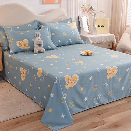 91家纺网 家纺一手货源 找家纺 （总）棉立方家纺 2023新款全棉喷气印花四件套及单品-单床单