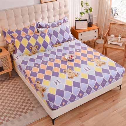 91家纺网 家纺一手货源 找家纺 （总）棉立方家纺 2023新款全棉喷气印花四件套及单品-单床笠