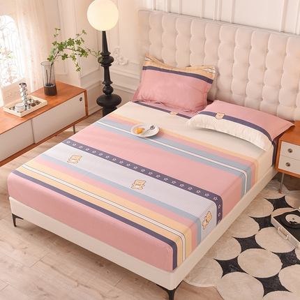 91家纺网 家纺一手货源 找家纺 （总）棉立方家纺 2023新款全棉喷气印花四件套及单品-单床笠