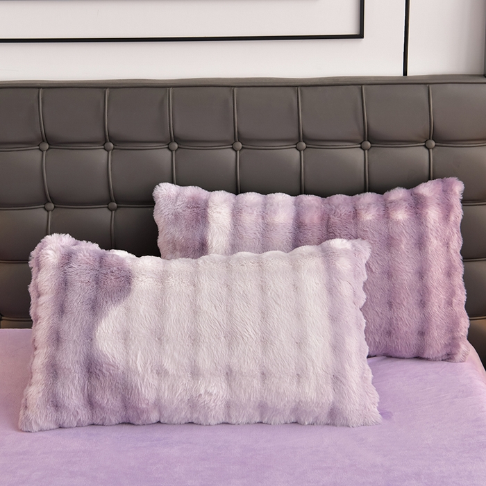 91家纺网 家纺一手货源 找家纺 爱上家居 2024新款AB版兔兔绒牛奶绒四件套 紫色