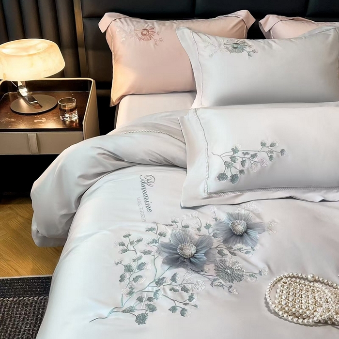 91家纺网 家纺一手货源 找家纺 玖玖爱家纺 2024新款艾阳绒四件套-西班牙庄园 西班牙庄园灰