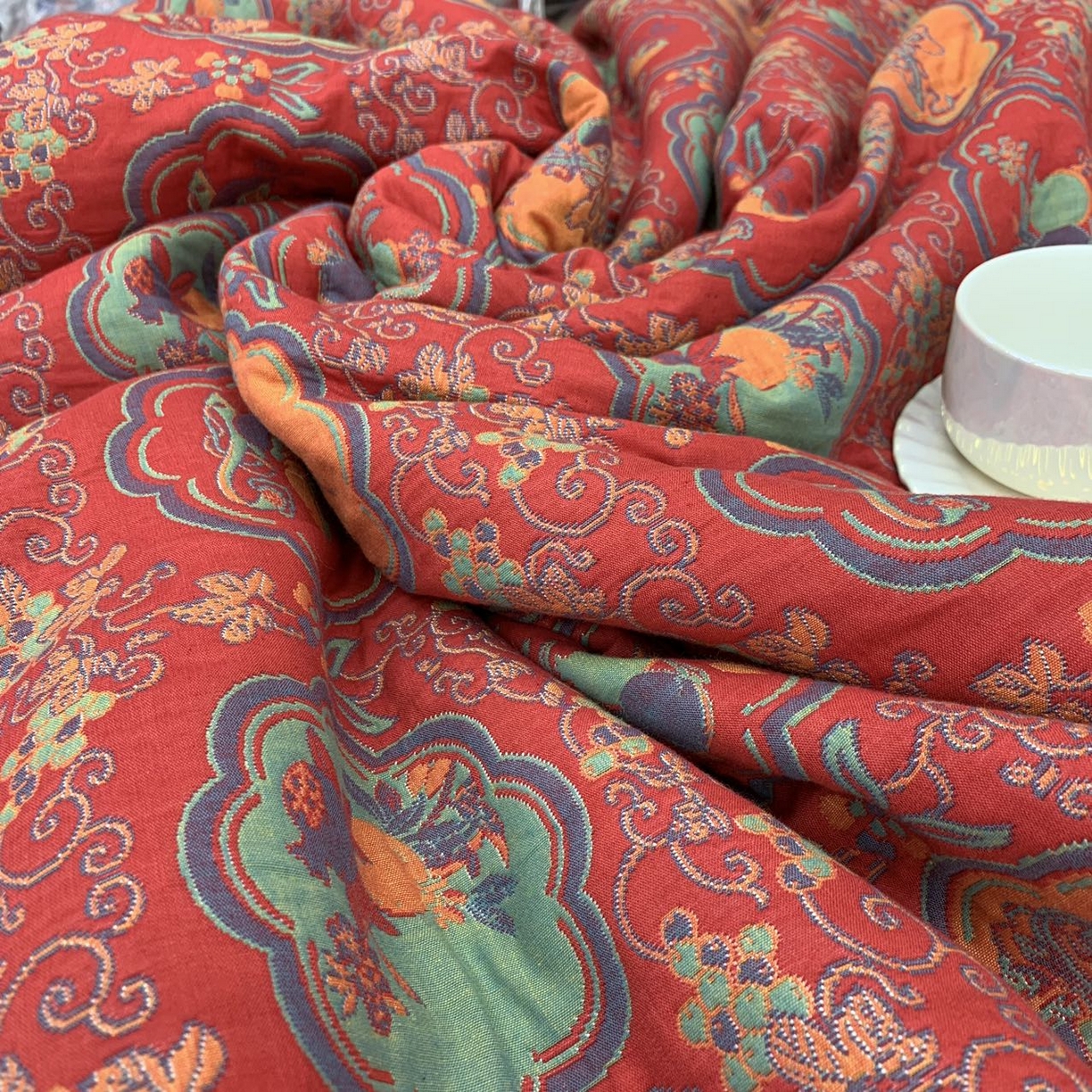 91家纺网 家纺一手货源 找家纺 鲁爱 2025新款三层纱床盖款四件套 事事如意