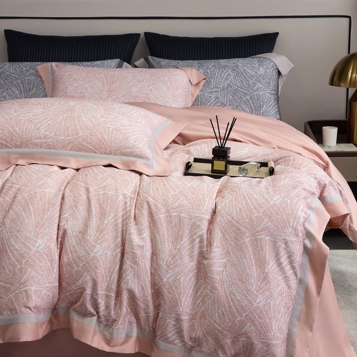 91家纺网 家纺一手货源 找家纺 榻尚 2024新款天丝棉磨毛数码印花工艺款四件套-慕奈 慕奈 粉玉