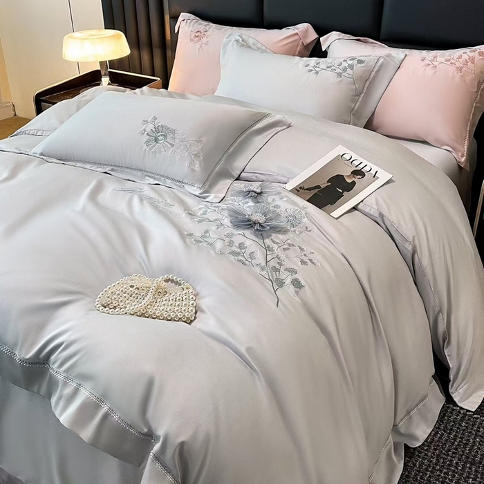 91家纺网 家纺一手货源 找家纺 玖玖爱家纺 2024新款艾阳绒四件套-西班牙庄园 西班牙庄园灰