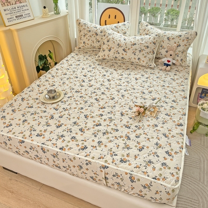 91家纺网 家纺一手货源 找家纺 （总）棉立方家纺 2023新款全棉夹棉喷气印花四件套及单品-单床笠