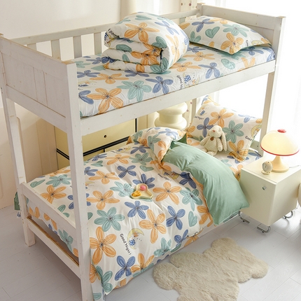 91家纺网 家纺一手货源 找家纺 （总）棉立方家纺 2024新款加厚学生床全棉三件套