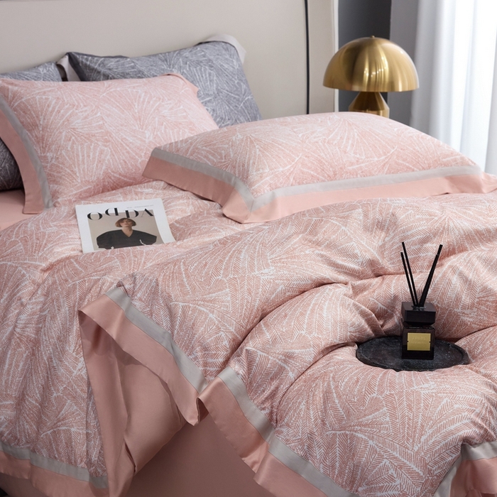 91家纺网 家纺一手货源 找家纺 榻尚 2024新款天丝棉磨毛数码印花工艺款四件套-慕奈 慕奈 粉玉