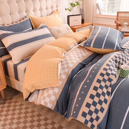 91家纺网 家纺一手货源 找家纺 （总）棉立方家纺 2023新款全棉喷气印花四件套及单品-床笠款四件套