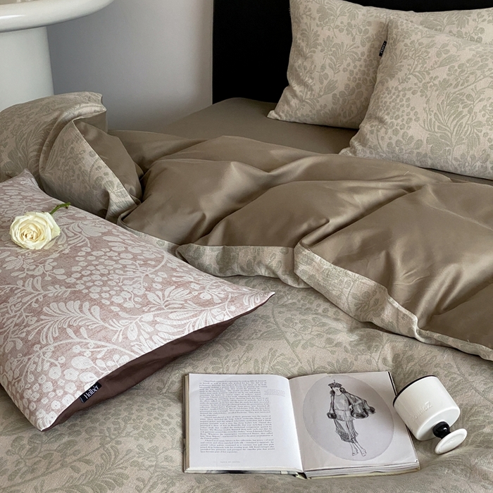 91家纺网 家纺一手货源 找家纺 赫帛 2024新款60支全棉色织提花水洗棉-七草 七草-绿色